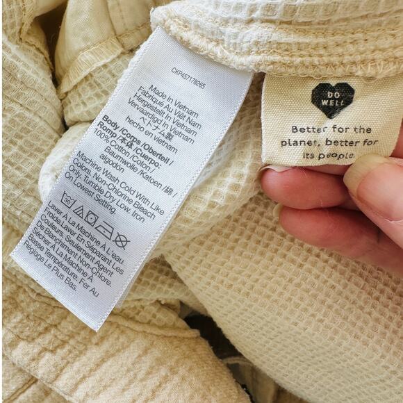 Madewell Oatmeal Long Sleeve Button Front Pocketed Waffle Pattern Shirt Jacket - Picture 8 of 12